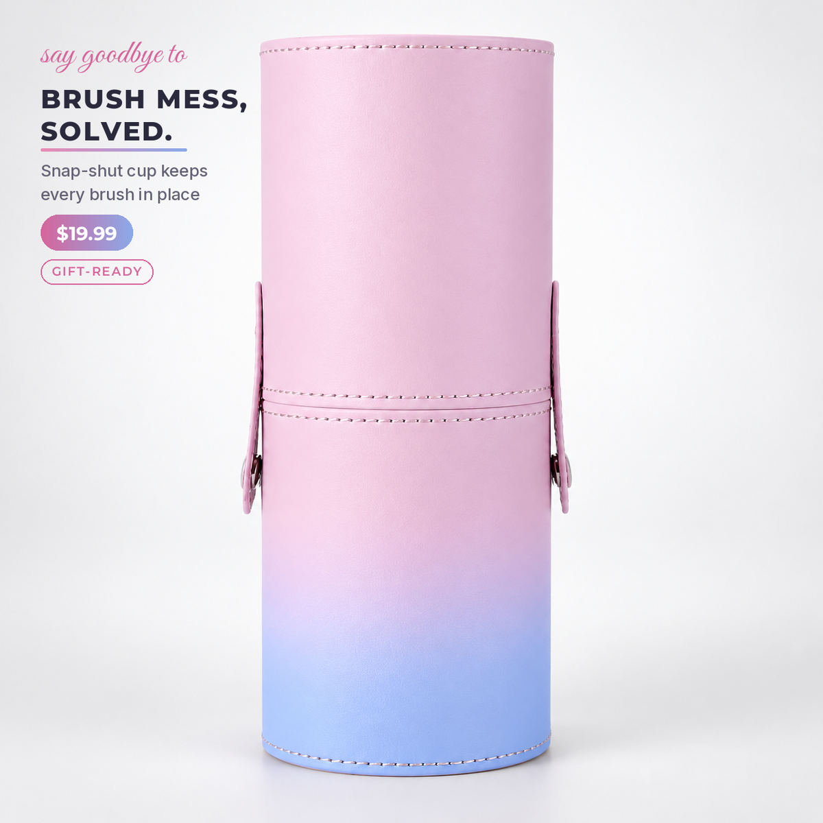 Pink Gradient Makeup Brush Holder Cup